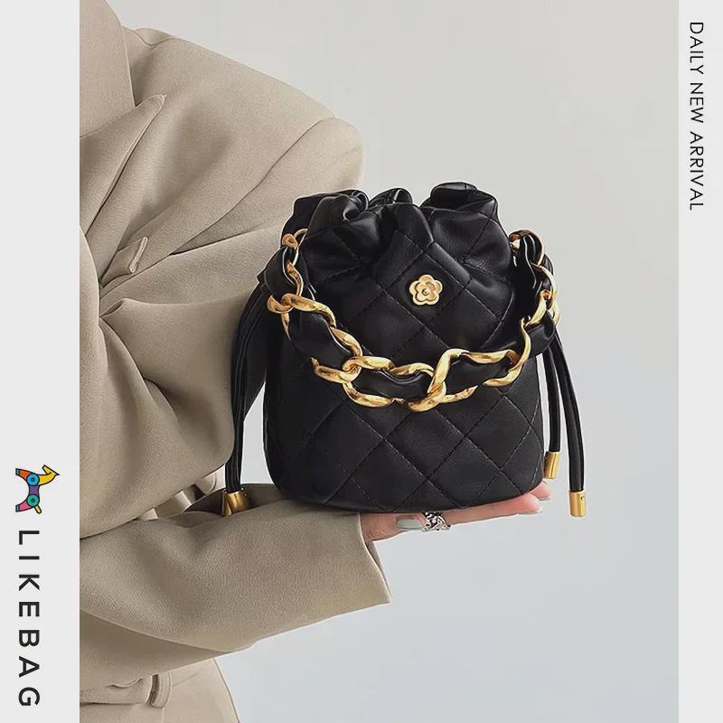 Geantă tip găleată de lux pentru femei Camellia Fragrance Style 2022: Geantă de mână, geantă de umăr, messenger, accesoriu cu lanț cu diamant