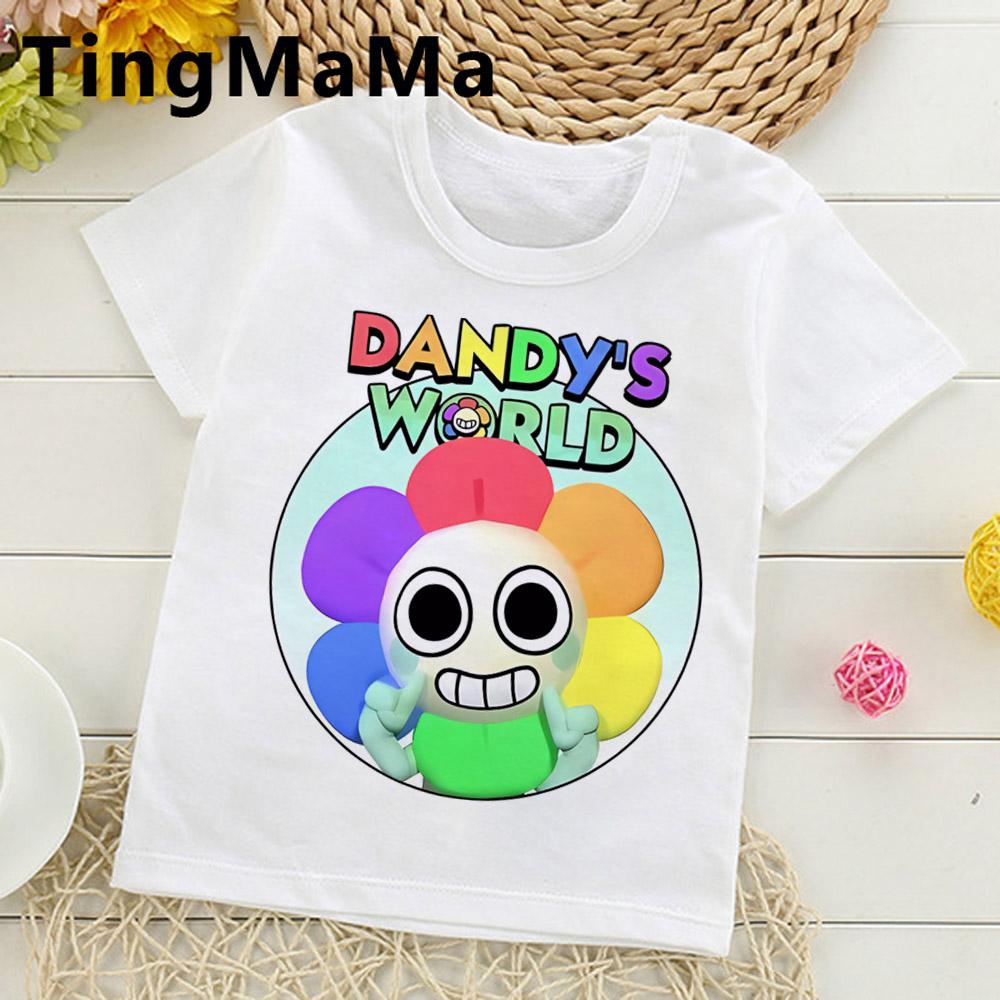 Dandys World T Shirt Kids Father Mother Fashion Casual Cartoon T-Shirts Men Teen Boys Loose O-Neck Short Sleeve Summer Clothes