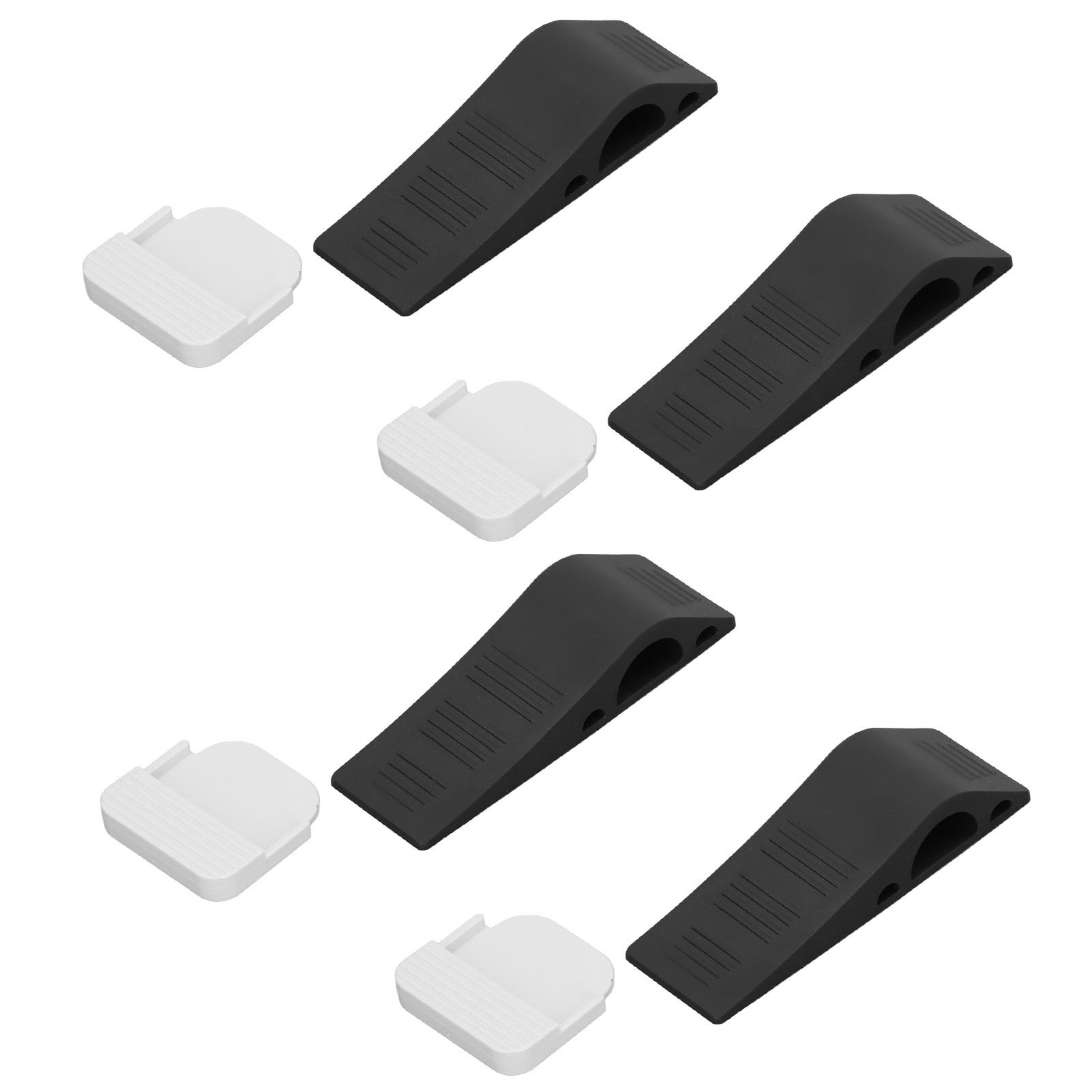 

4 шт. Дверной клиновой стопор многоцелевой предотвращает столкновение устраняет шум дверной клиновой стопор для дома чёрный