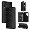 Cubic Grid Texture Flip Leather Phone Case