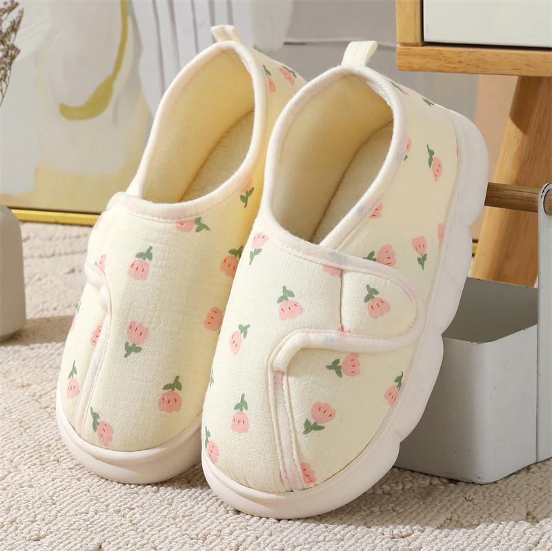 

Autumn and winter new Velcro confinement shoes autumn maternity non-slip bag with velvet pregnant women soft-soled indoor postpartum cotton slippers 40-41 [Normal size]