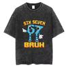 Italian Brainrot Funny Meme Washed Vintage T-shirt Six Seven 67 Number Tshirt Men Women Casual Fashion Oversized Crewneck Tees