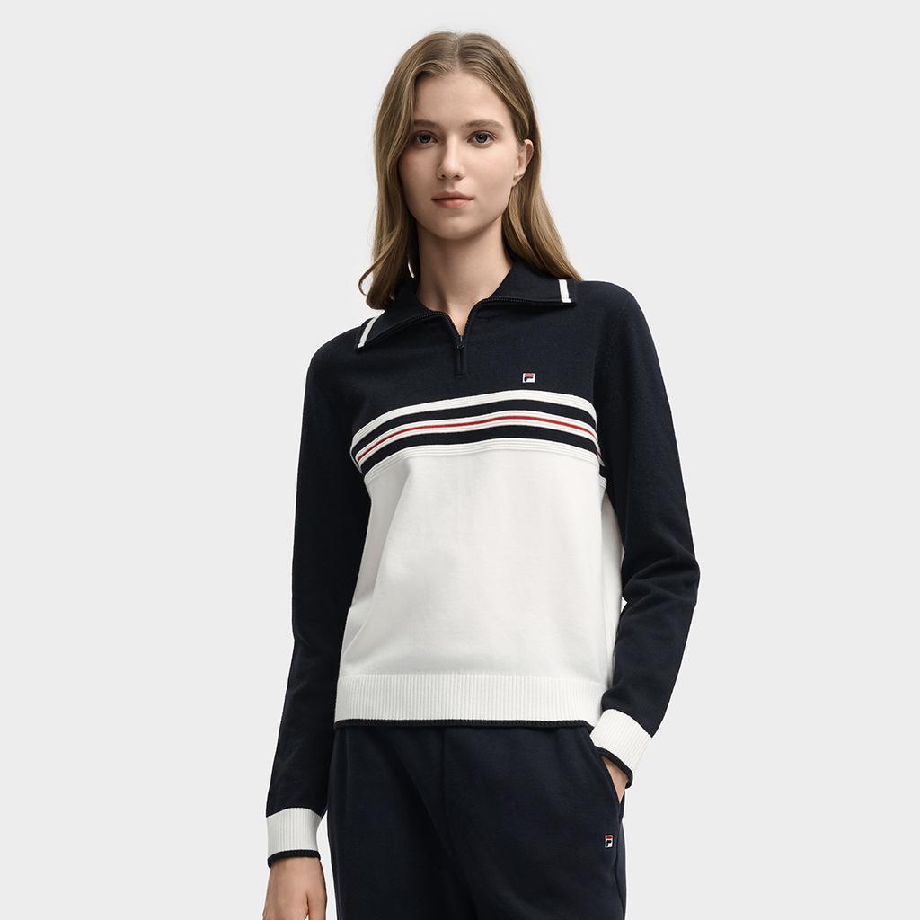 Fila Heritage Fashion Classic Simple Casual Versatile Comfortable Warm Long Sleeve Knit Sweater Women Sweater F11W548404FIV
