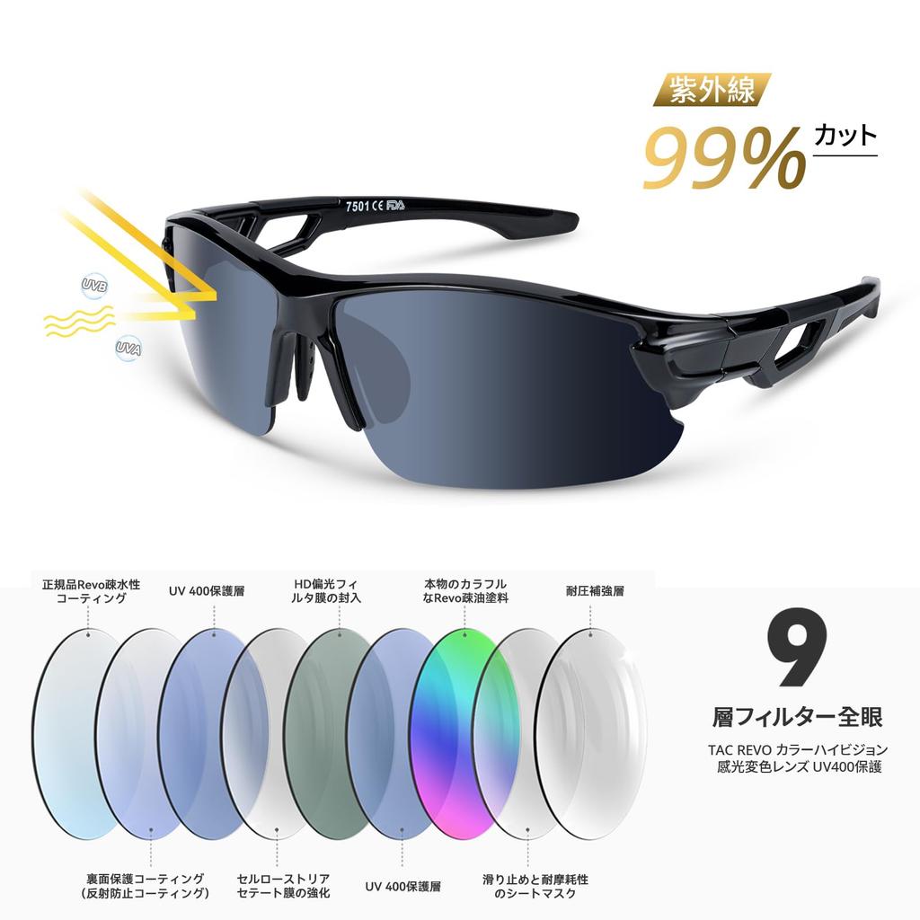 TR90 TAC Polarized Sports Sunglasses for UV400 UV Unisex Sunglasses for Safety and Clear Glossy [BEACOOL] Ultra-lightweight Baseball, Cycling,