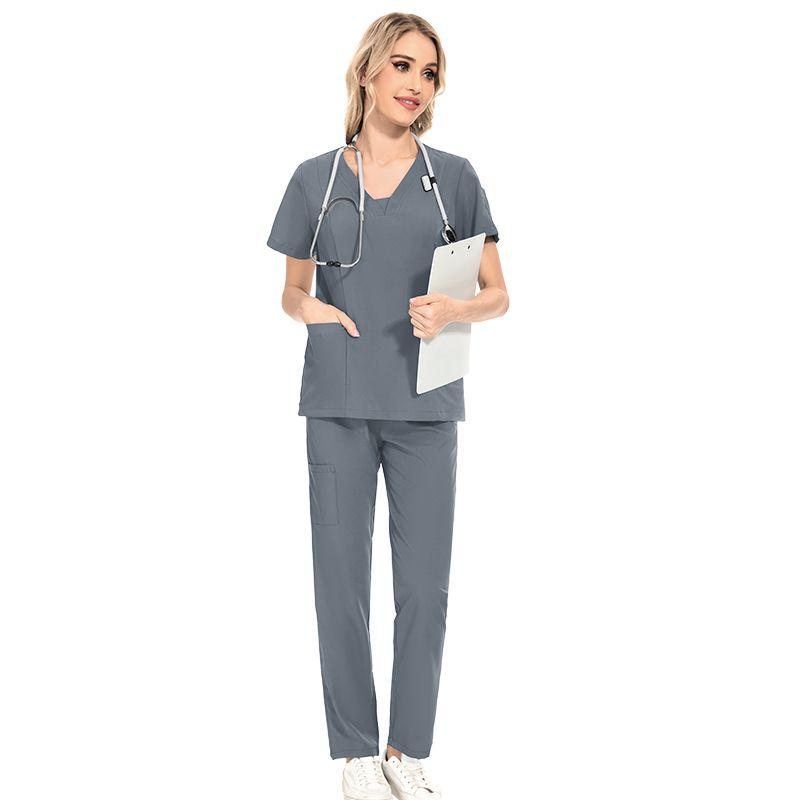 

Операционный халат в западном стиле, стирка одежды, новый операционный зал, салон красоты, униформа медсестер, комбинезон для салона красоты в корейском стиле 42025 Gray(Straight Leg Pants) S(One size too big)