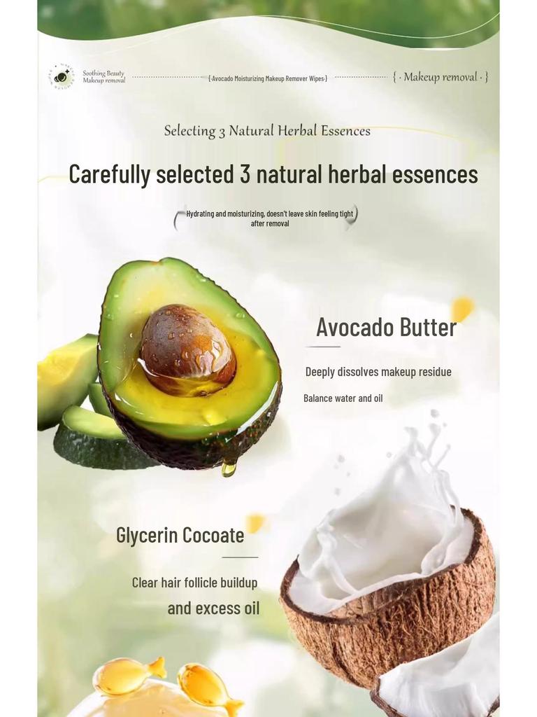 **Avocado Deep Cleansing Makeup Remover Wipes (2 Large Packs) - New Customer Special: $0.01**