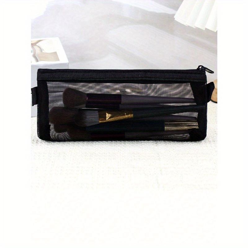 1PC Black Mesh Love Transparent Makeup Brush Lipstick Makeup Storage Bag Makeup Travel Toiletry Organizer Clear Essentials Gifts Storage