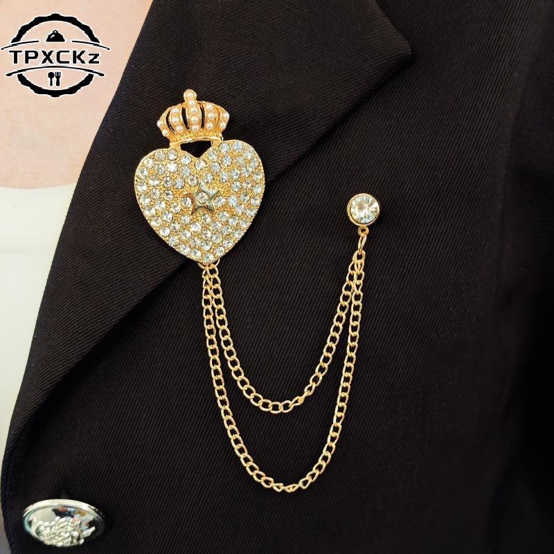 Spille Spilla Cristallo Stile Multiplo Spille a Risvolto con Frange Distintivi per Risvolto Giacca Camicia Spille Corsage per Gioielli di Lusso da Uomo Accessori