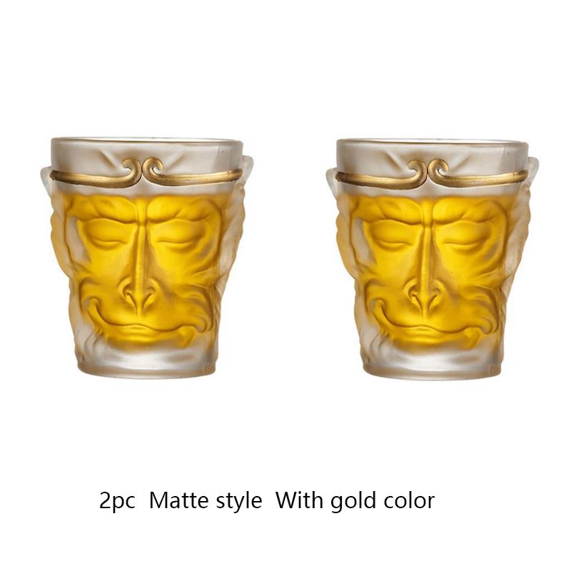 

1/2 шт. Обезьяна винный бокал 3D виски чашка короткий питьевой ликерный бокал Sun Wukong соджу бренди чайная чашка стеклянная посуда для вина кофе