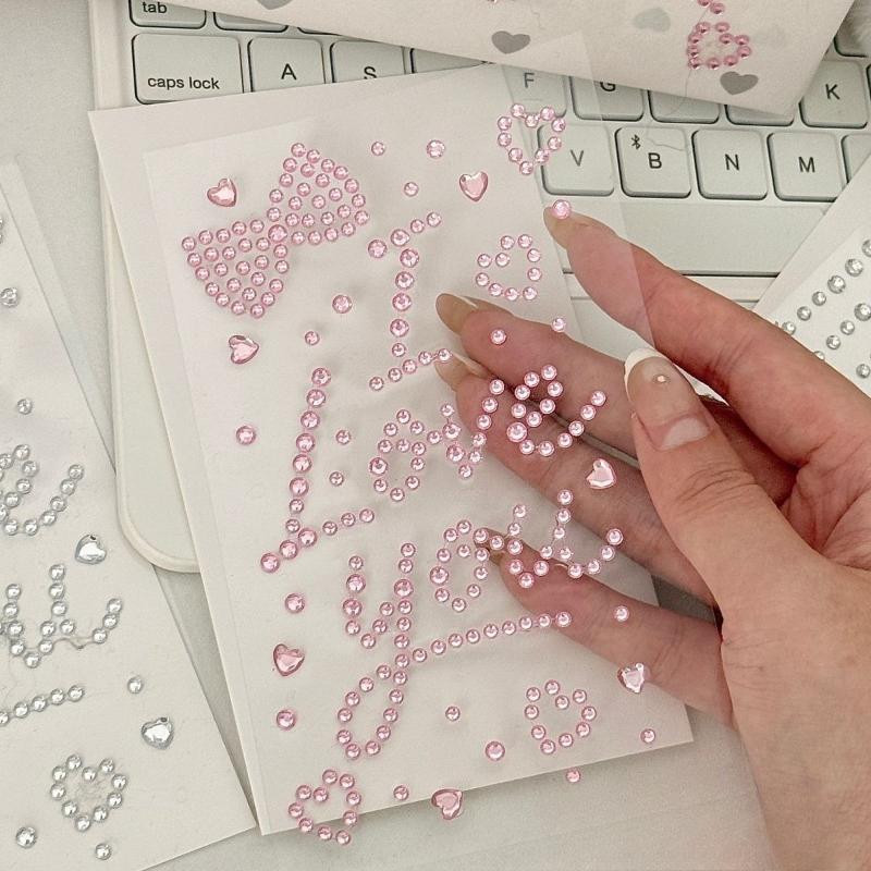 Happy Birthday I LOVE YOU Rhinestone Stickers Diamond Gems Decals for Gift DIY Decoration Sticker for Journal Scrapbook Wrapping