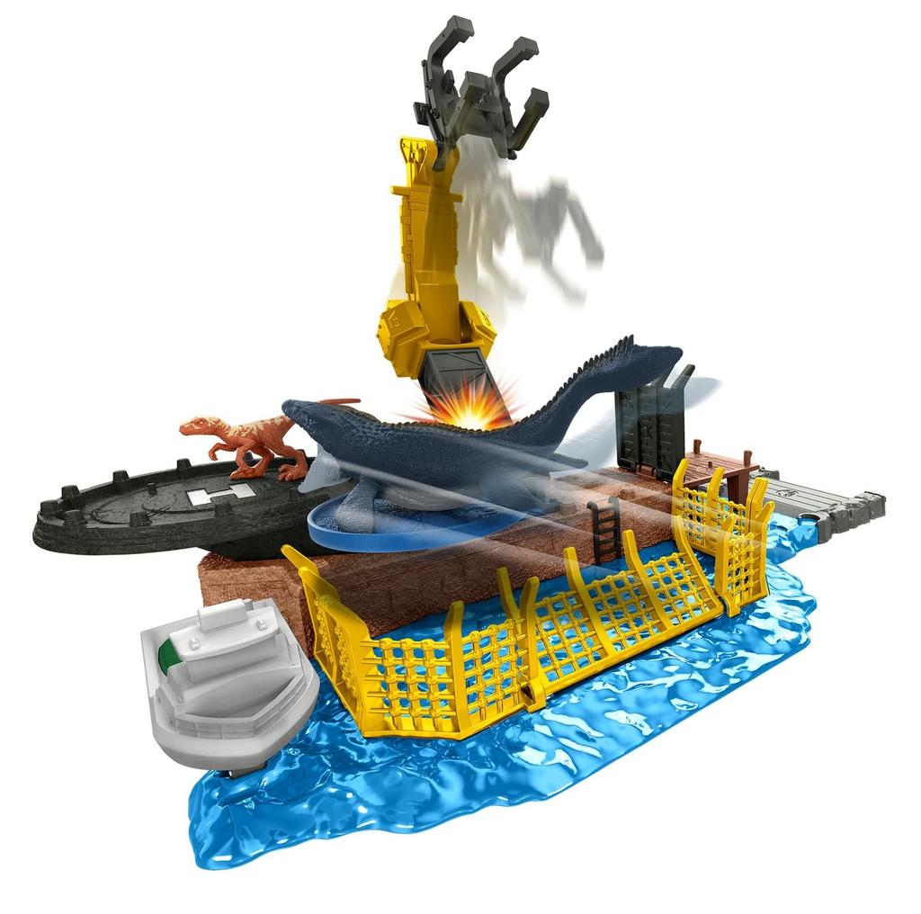 Mattel Jurassic World New Dominator Minifigure Playset: Rampage! Mosasaurus [Ages 4 and Up] HFF11