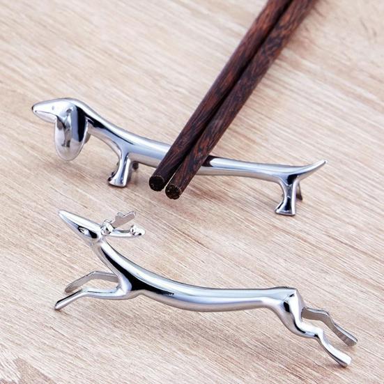1/2Pcs Chopsticks Rest Rustproof Polished Surface Animal Shape Chopsticks Holder Spoon Tableware Rack Holder Tool