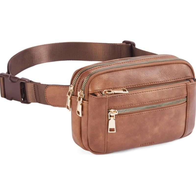 

Женский стиль, поясная сумка, несколько молний, практичная, плечевой ремень, нагрудная сумка кроссбоди, спортивная поясная сумка коричневый