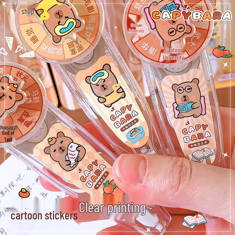 Novelty Capybara Rotating Cartoon Correction Tape for Students