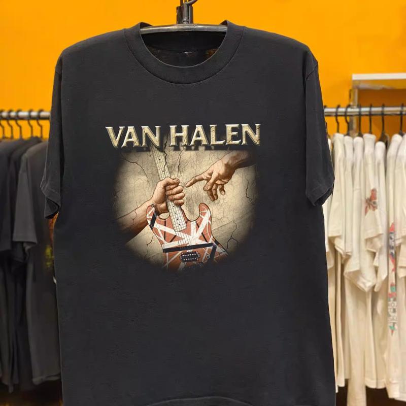 Van Halen Van Halen Rocková kapela Klasický retro styl Hiphop Trendy tričko Gangster Léto Nové Pánské a dámské Streetwear