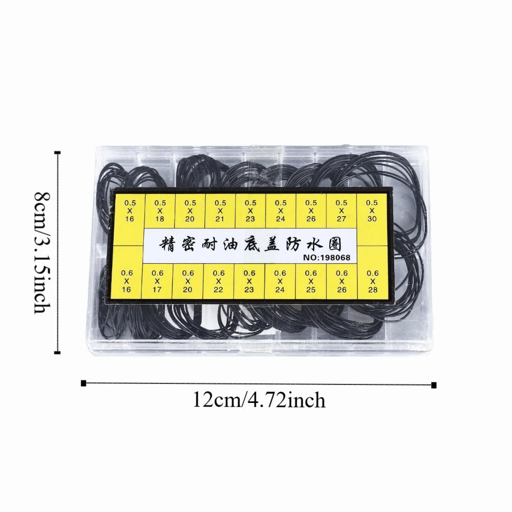 180pcs 0.5mm 0.6mm Watch Repairing Tool Black Color Watch Back Cover Seals  Watch Replacement
