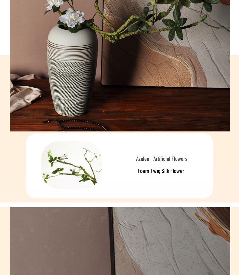 Hand-Carved Chinese Zen Ceramic Vase for Dried Flowers - Home Decor