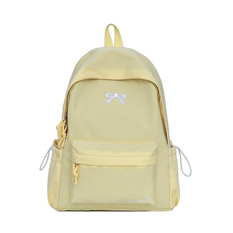 Schoolbag Japanese Simple Soft Girl Schoolbag Campus Fashion Solid Color Backpack High Value Versatile Lightweight Travel Backpack