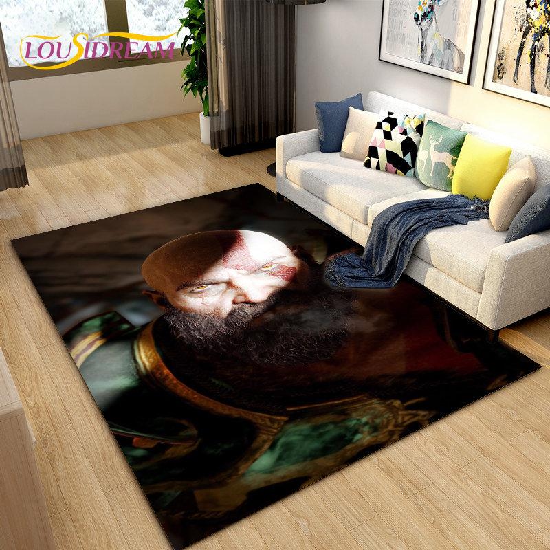 God of War Game Gamer  Area Rug Large,Carpet Rug for Living Room Bedroom Sofa Doormat Decoration,Kids Play  Non-slip Floor Mat
