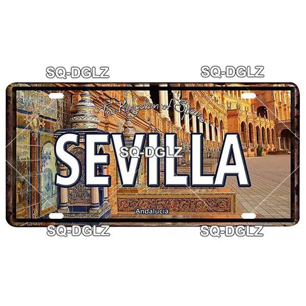 Europe City Plate Metal Sign - Vintage Tin Wall Decor for Bar