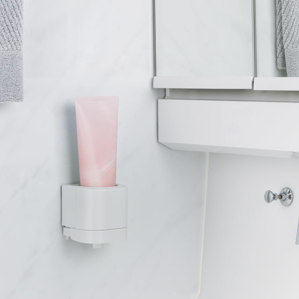Richell Hover Seal Hook Toothpaste Dispenser White Easy Push One-Handed Refillable 110054
