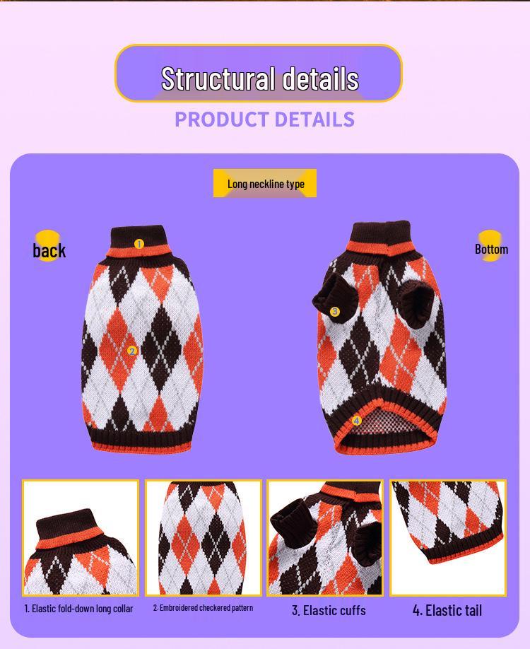 Autumn/Winter High Neck Christmas Dog Sweater - Warm Knitwear for Pets