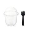 50 pezzi Coppette per budino con coperchi Scatole di plastica Gelato Mousse Dessert Picnic Festa Imballaggio Coppette da dessert con coperchio