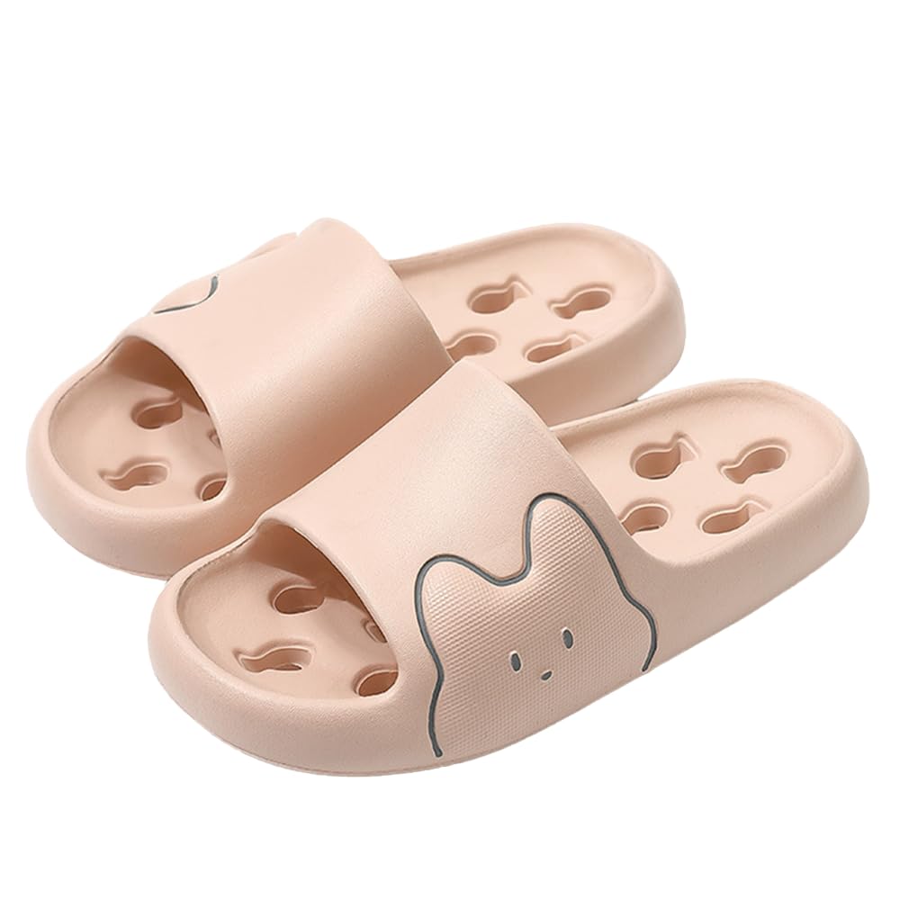 Neko Town Cat Fish One Size Fits Indoor and Outdoor Kitchen & Slippers, Wet, Lightweight, Washable, All, Use, Bathroom, Balcony, (Pink)