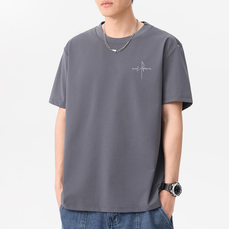 Übergroßes Herren Kurzarm T-Shirt 100% Baumwolle Mann Streetwear Tee 12 Farben