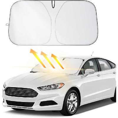 Front Windshield Shade - Portable, Folding, UV & Heat Resistant Sun Blocker - Keeps Car Cool, Universal Fit For Car, Truck, SUV (M: 55.12 X 27.56
