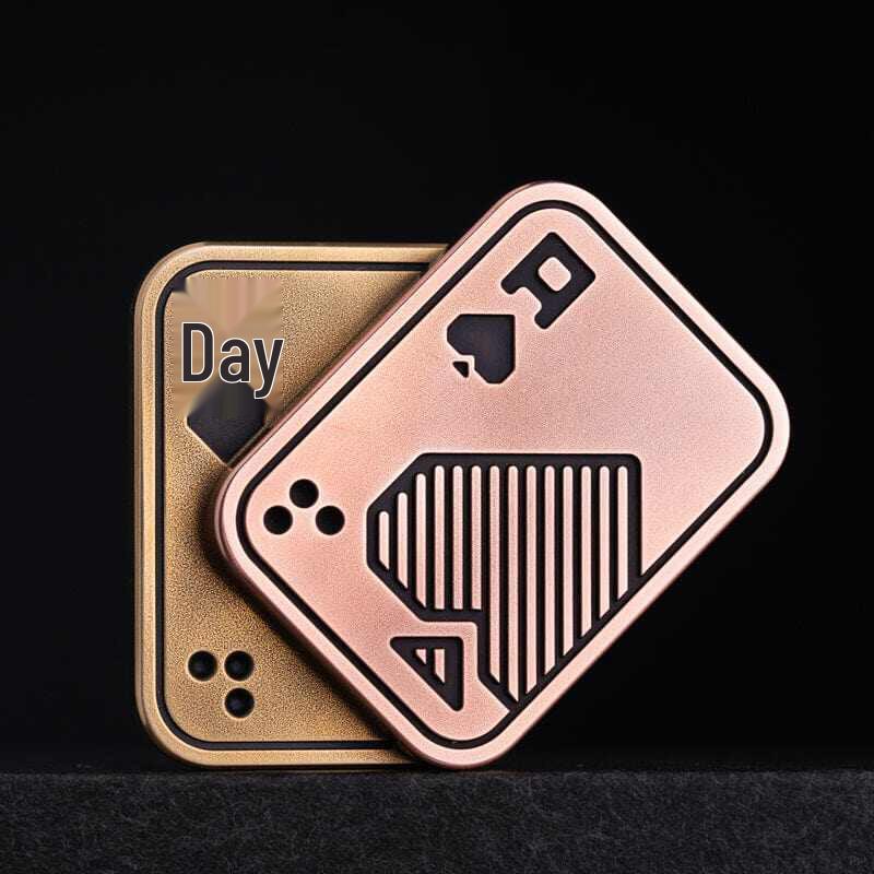 EDC Spade AK Push Card Metal Spinner Toy with Magnetic Handle