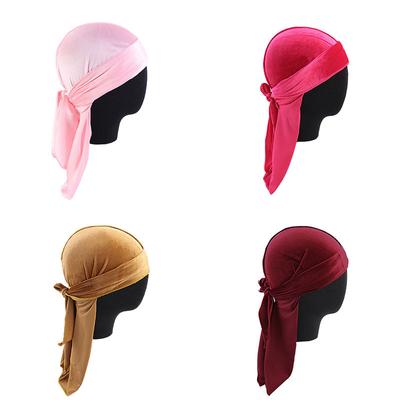 Streamer Tam-O'-Shanter Samt Langmütze Durag Mütze Langschwanz Pirat Kopfbedeckung