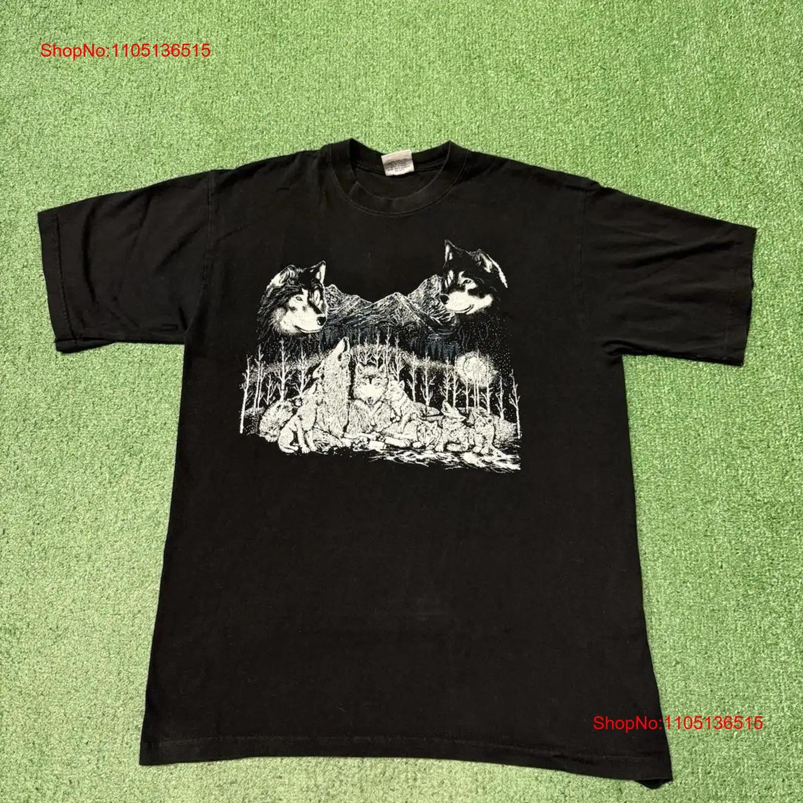 

Vintage 90s Moonlight Wolf Nature ArT T Shirt Men Size XL Black Animals VTG MARKED vintage Washed graphic homme fashion Soft S разноцветный