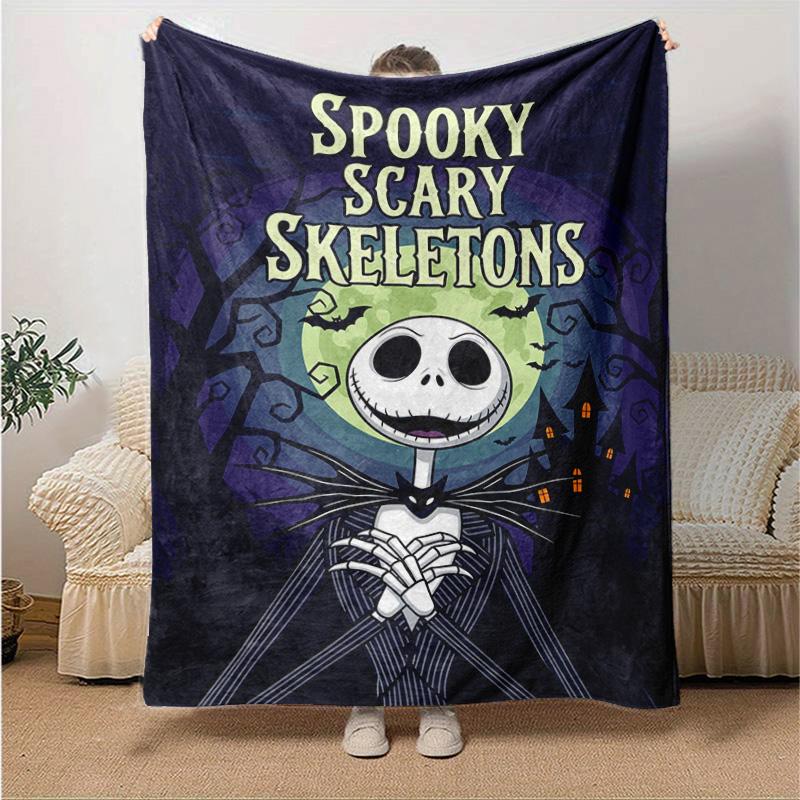 1pc Skull Beauty Split Soft Throw Blanket Flannel All Season Light Weight Living Room/Bedroom Warm Blanket. M7290137