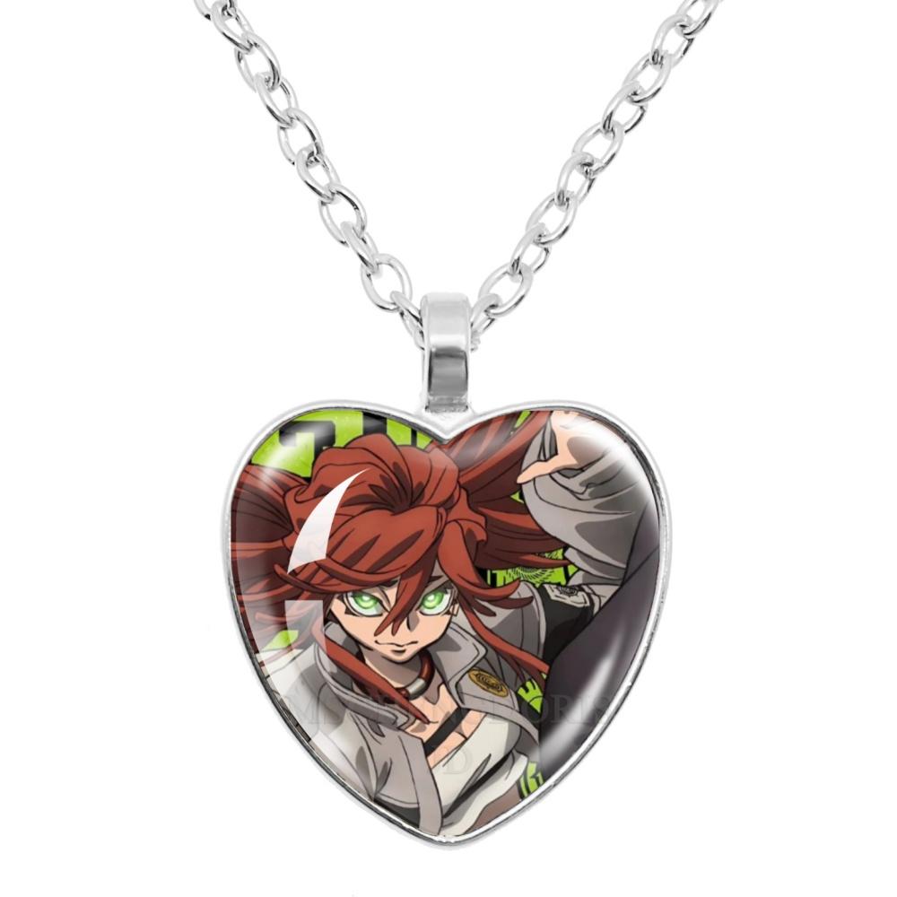 GACHIAKUTA Halskette Glas Herzform Anhänger Halskette Gachiakuta Zeichentrickfigur Halskette Schmuck Dekoration Fans Sammeln Geschenk