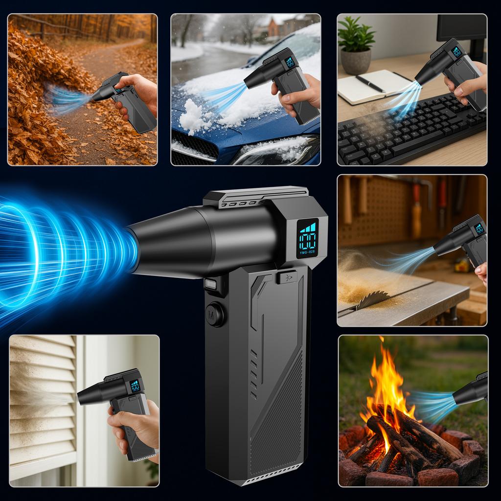 Handheld Turbo Jet Fan High Speed Violent Fan Type-C Charging 130000RPM 2025 With Brush Cleaning Blower Tool Powerful Air Blower Portable