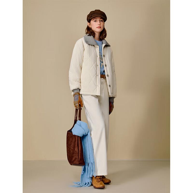 INMAN Damen Faux 2-teiliger gesteppter Strick Wintermantel