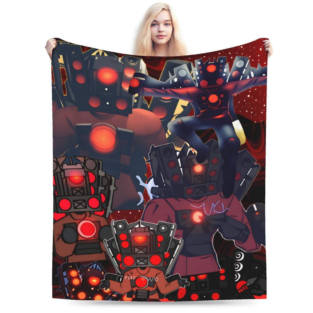 Dark Titan Speakerman Skibidi Toilet Blanket Quality Warm Soft Throw Blanket Winter Boy Girl Home Decor Funny Bedspread