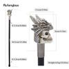 Silver Resin Skull Dragon Head Walking Cane Fashion Decorative Steel Stick Gentleman Elegant Cosplay Cane Knob Crosier 94cm