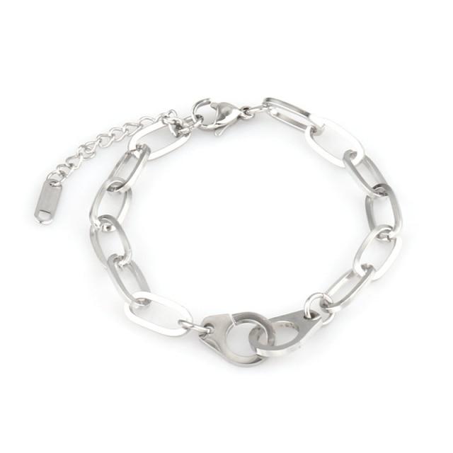 Βραχιόλι από ατσάλι για γυναίκες Ανοξείδωτα βραχιόλια Καρδιά κρεμαστά βραχιόλια μόδας αλυσίδα βραχιόλια Γυναικεία χοντρό βραχιόλι Δώρο κοσμήματα