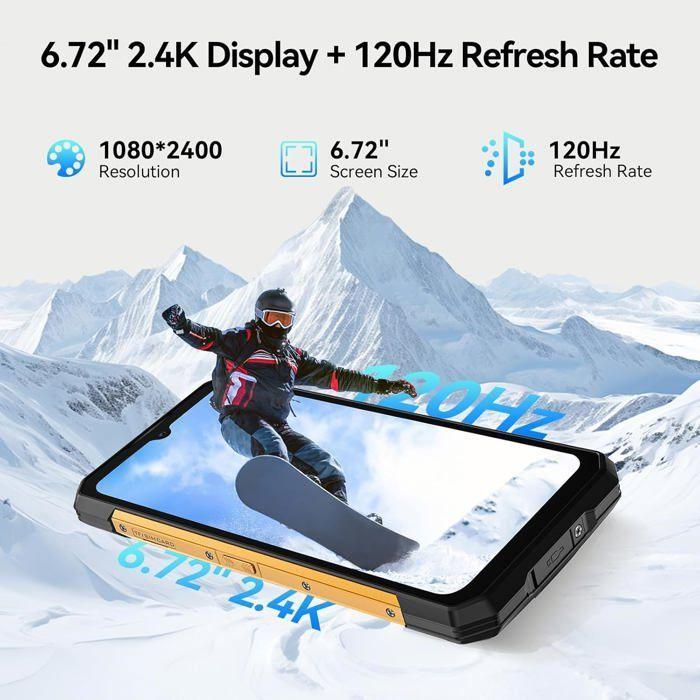 Unbreakable Portable 5G Telephone DOOGEE S200X 32GB+512GB/TF 2TB 10100mAh/33W 6.72”+120Hz Smartphone Android 14 WiFi6/NFC/OTG Black