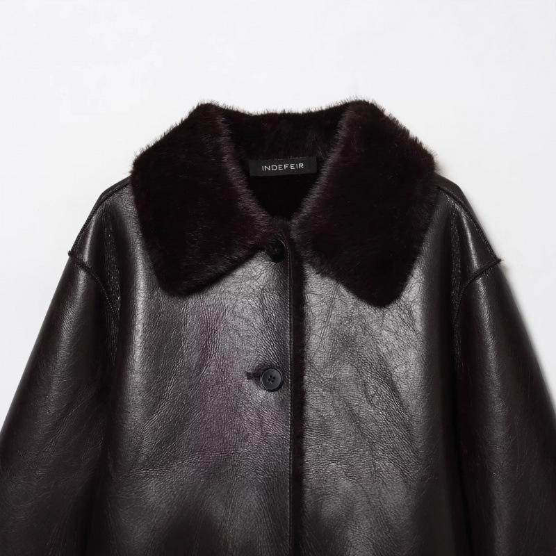 Dual-Sided Faux Leather Reversible Jacket for Women