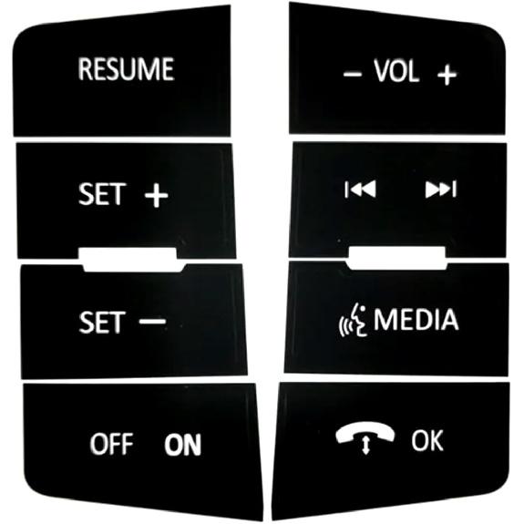 Generic Car Steering Wheel Button Caps Repair Decals Stickers Black for Ford Focus 2008 2009 2010 Automotive Interior Decor, US-001