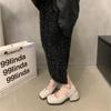 High Sense~ Mary Jane Schuhe Damen Goldschnalle mit Loafers Frühlingskleid Tragen 5Cm Kleine Lederschuhe