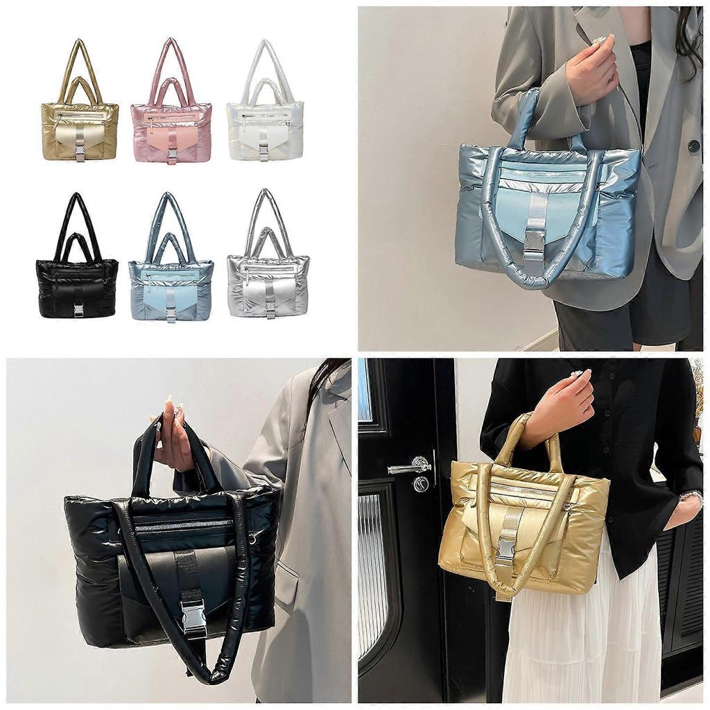 Fashionable and Practical Top Handle Bags Women's Shoulder Bag with Spacious Interior Handbag for Daily Necessities  Gold
