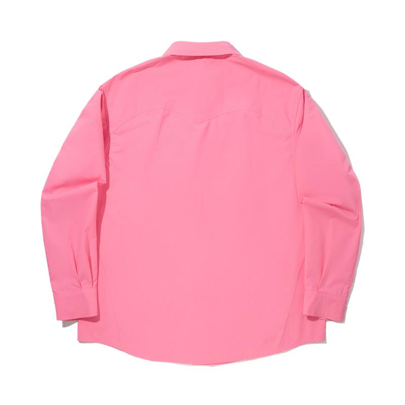 Li Ning X Takashiya Collaboration Sports Casual Simple Polo Print Loose Long Sleeve Shirt Unisex Shirts Morning-Light-Pink ASHV197-2