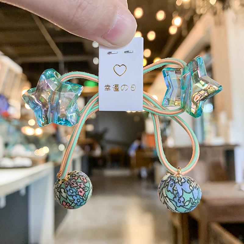 2 STK Søt Prinsesse Femstjerners Farge Dobbelthodet Hodeplagg Barn Elastiske Hårbånd Barn Tau Jenter Tilbehør Baby Hodeplagg