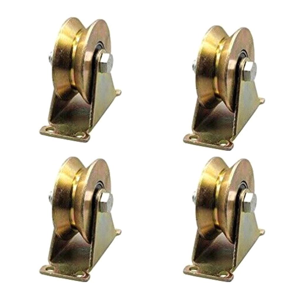 1.2" V Groove Wheel Heavy Duty Rigid Caster W/ Bracket for Inverted Track, Sliding Gate Rolling Gate, Industrial Machine