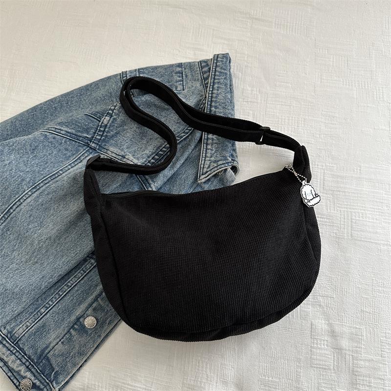 New Candy Color Waffle Art Student Versatile Simple Daily Women's Shoulder Crossbody Bag
