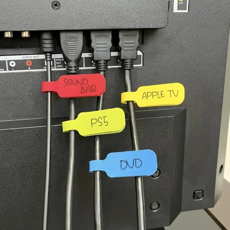 32pcs Wire Tags for Cord Management Colorful Cable Ties with Writable Function Durable Cable Labels for Organizing Identifying